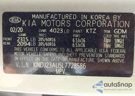 2020 Kia Soul S from USA, damaged, VIN KNDJ23AU5L7728586